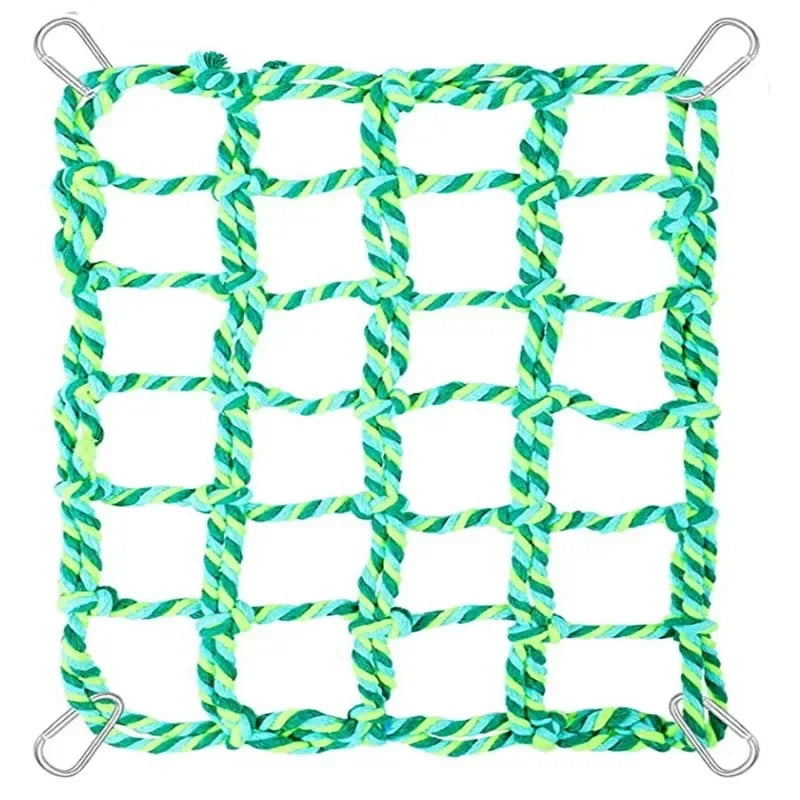 Pet Climb Net Parrot Hamster Squirrel Toys Nylon Rope Hanging Ropes Stand Net Swing Play Rope Ladder Buckles Bird Accessories