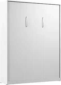 Claremont Queen Size Murphy Bed in Platinum Gray, Space-Saving Sleeping Arrangement for Multipurpose Area, Bedroom, or Guest Ro