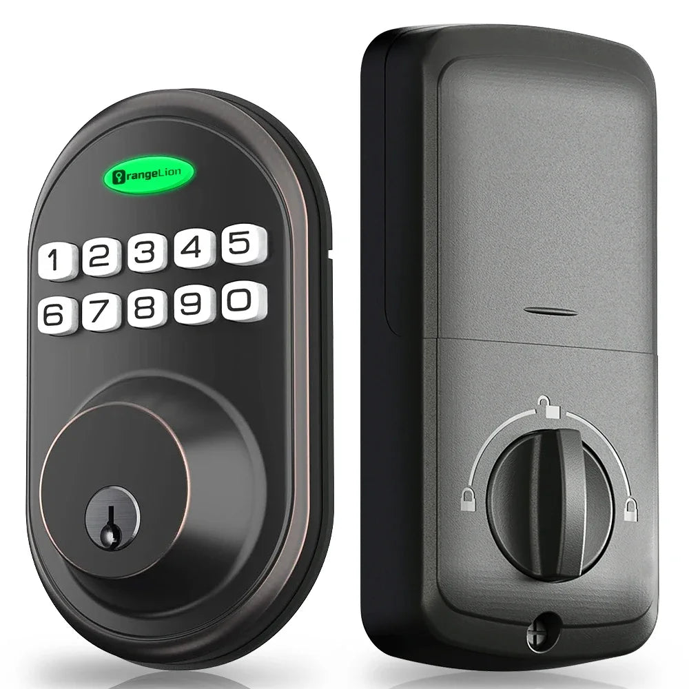 Keyless Entry Door Lock, One-Touch Lock/Unlock, Deadbolt Lock with Keypad and Key, Auto Lock for Door