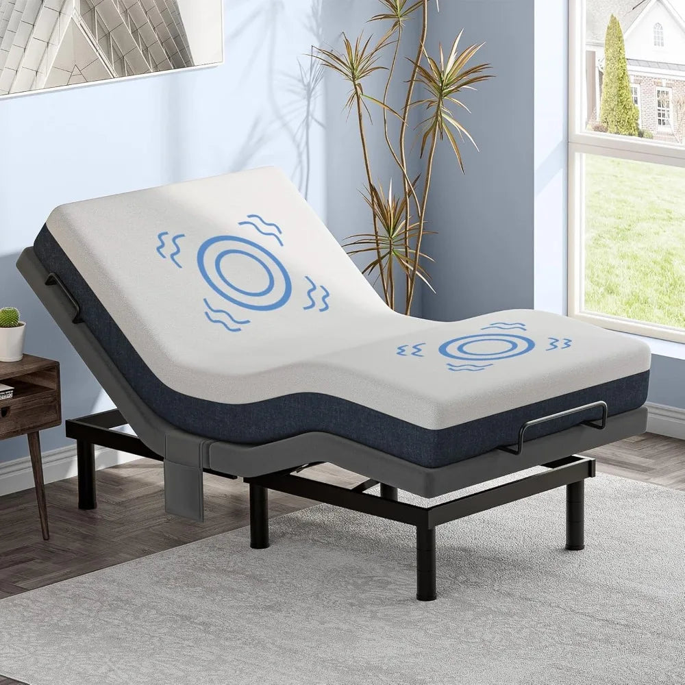 Adjustable Bed Frame Twin XL with Massage, with Adjustable Legs, USB Ports, Zero Gravity & Anti-Snore, Electric Bed Base Frame