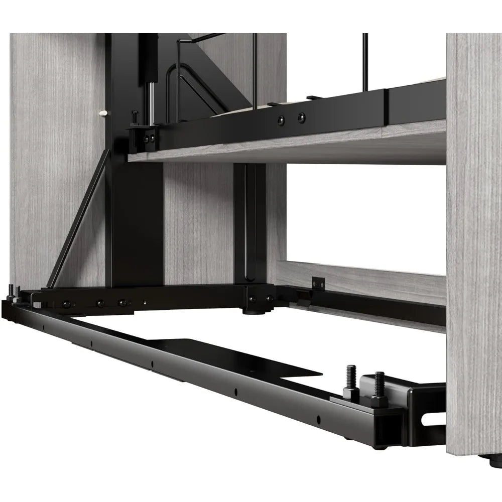 Claremont Queen Size Murphy Bed in Platinum Gray, Space-Saving Sleeping Arrangement for Multipurpose Area, Bedroom, or Guest Ro