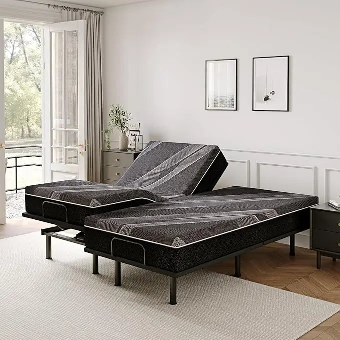 Twin XL Adjustable Bed Base Frame with Wireless Remote + 12 Inch Twin XL Gel Memory Foam Mattress Bed in A Box,  Electric Bed