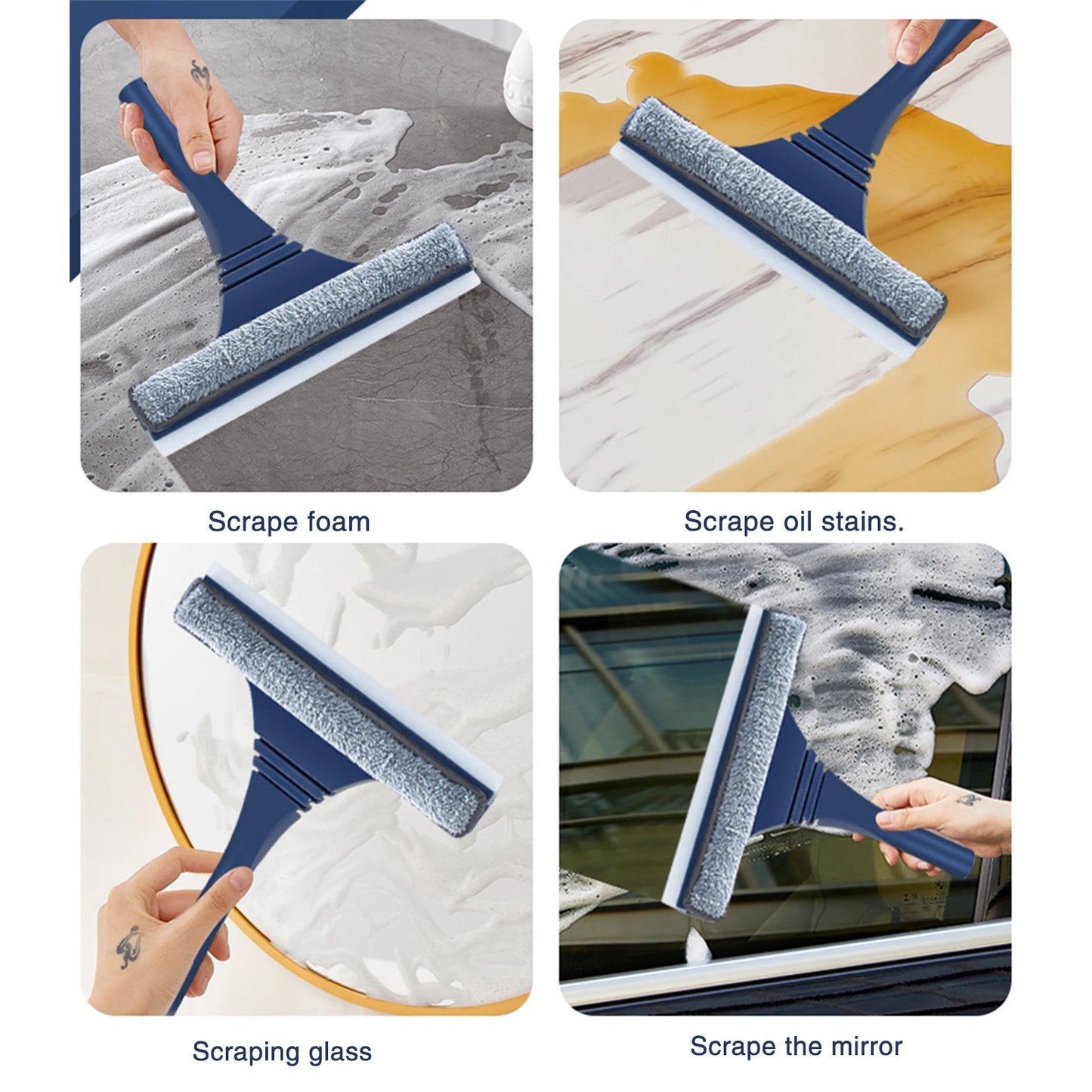 Household Window Cleaner Scraper Anti-slip Soft Rubber Glass Scraper Tool Gift for Housewarming Family MIAO-US
