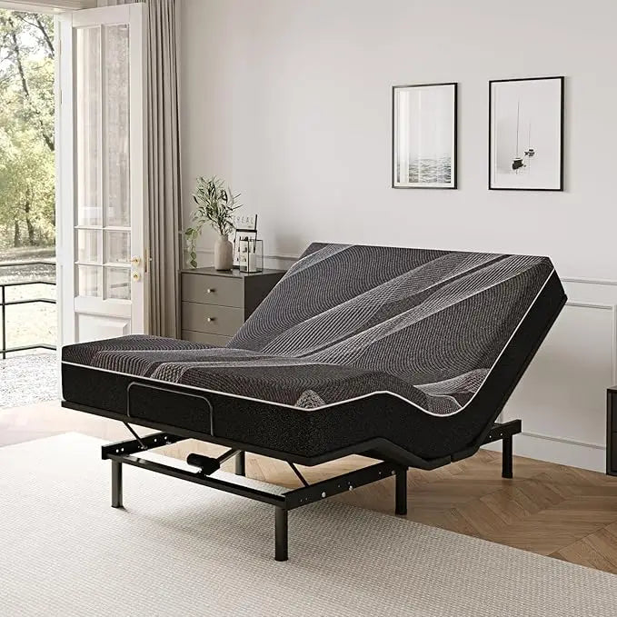 Twin XL Adjustable Bed Base Frame with Wireless Remote + 12 Inch Twin XL Gel Memory Foam Mattress Bed in A Box,  Electric Bed