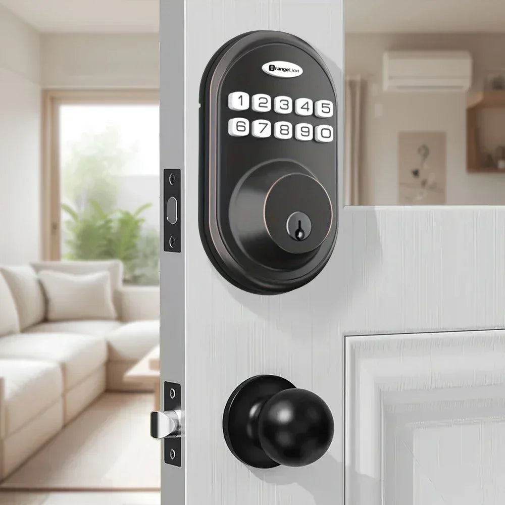 Keyless Entry Door Lock, One-Touch Lock/Unlock, Deadbolt Lock with Keypad and Key, Auto Lock for Door