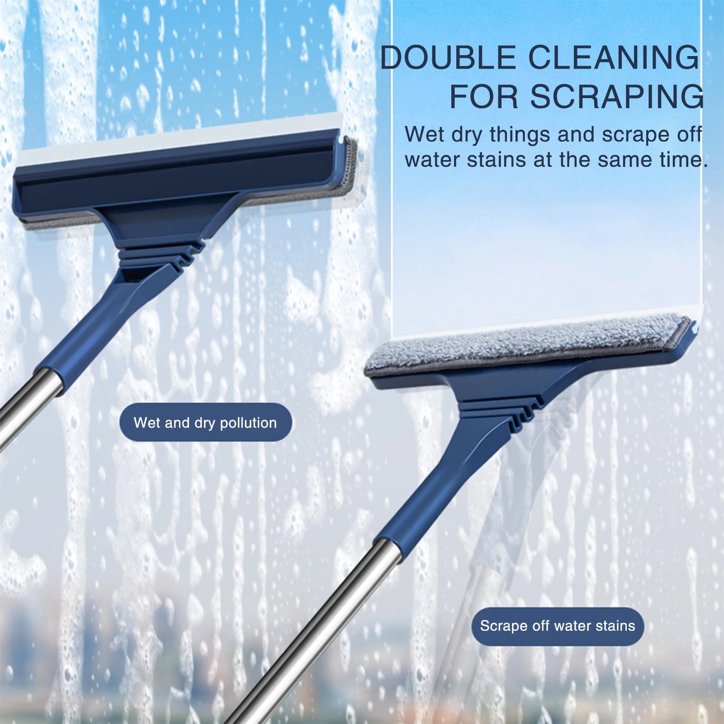 Household Window Cleaner Scraper Anti-slip Soft Rubber Glass Scraper Tool Gift for Housewarming Family MIAO-US