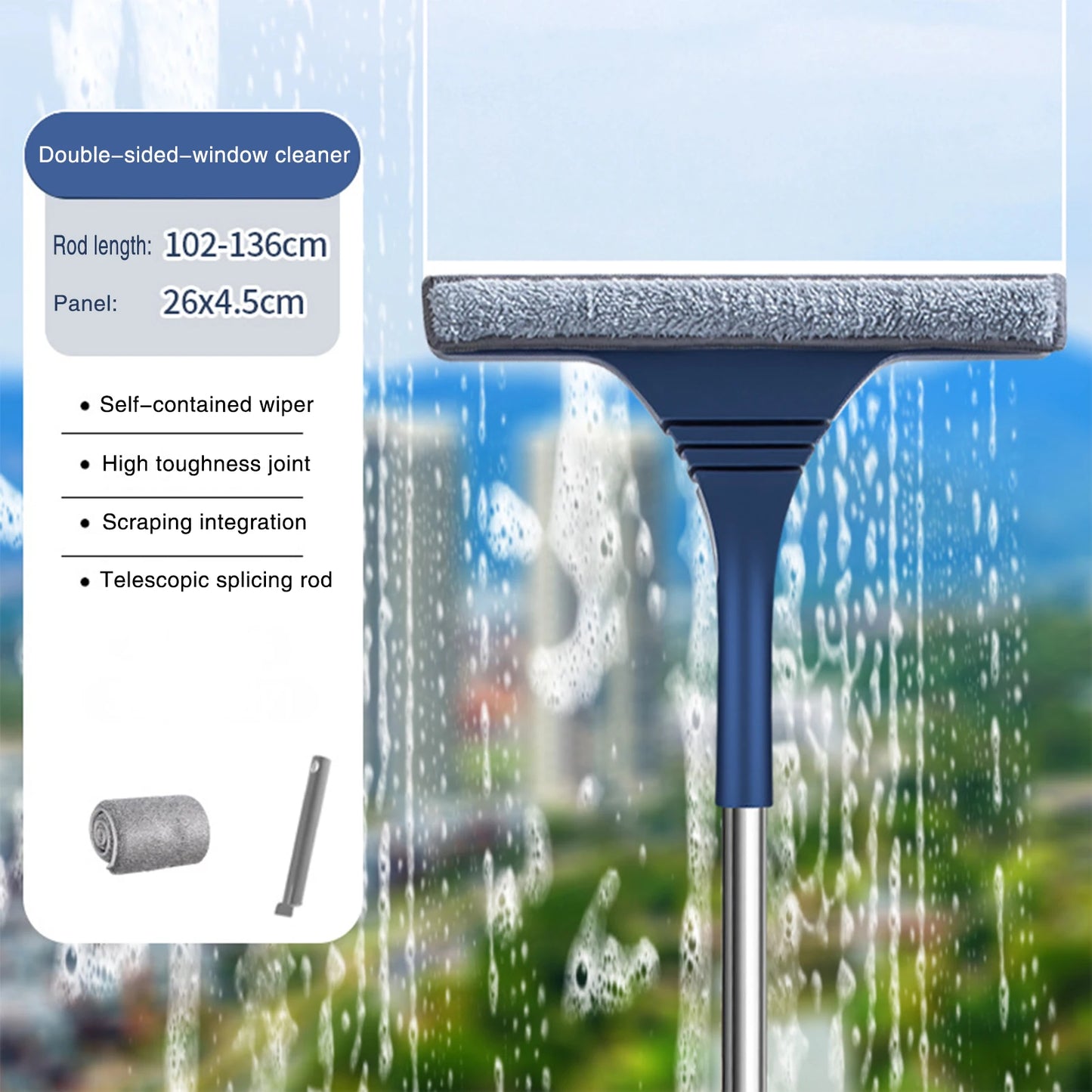 Household Window Cleaner Scraper Anti-slip Soft Rubber Glass Scraper Tool Gift for Housewarming Family MIAO-US