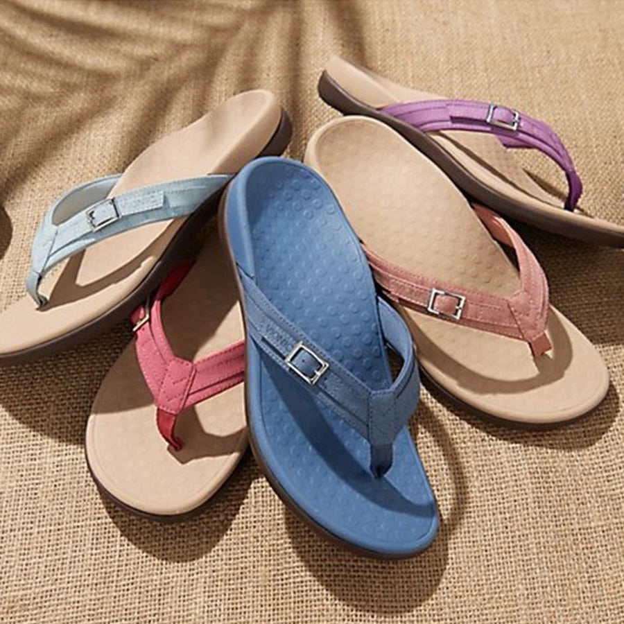 Secret Dig Women Sandals Arch Support Flip Flops for Plantar Fasciitis Comfort Summer Sandals Flat Bottomed Casual Flip Flops